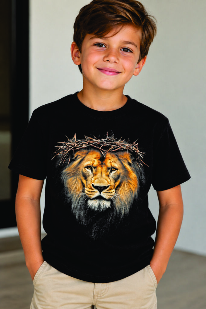 T-shirt Infantil Unissex - Leão Vive Coroa
